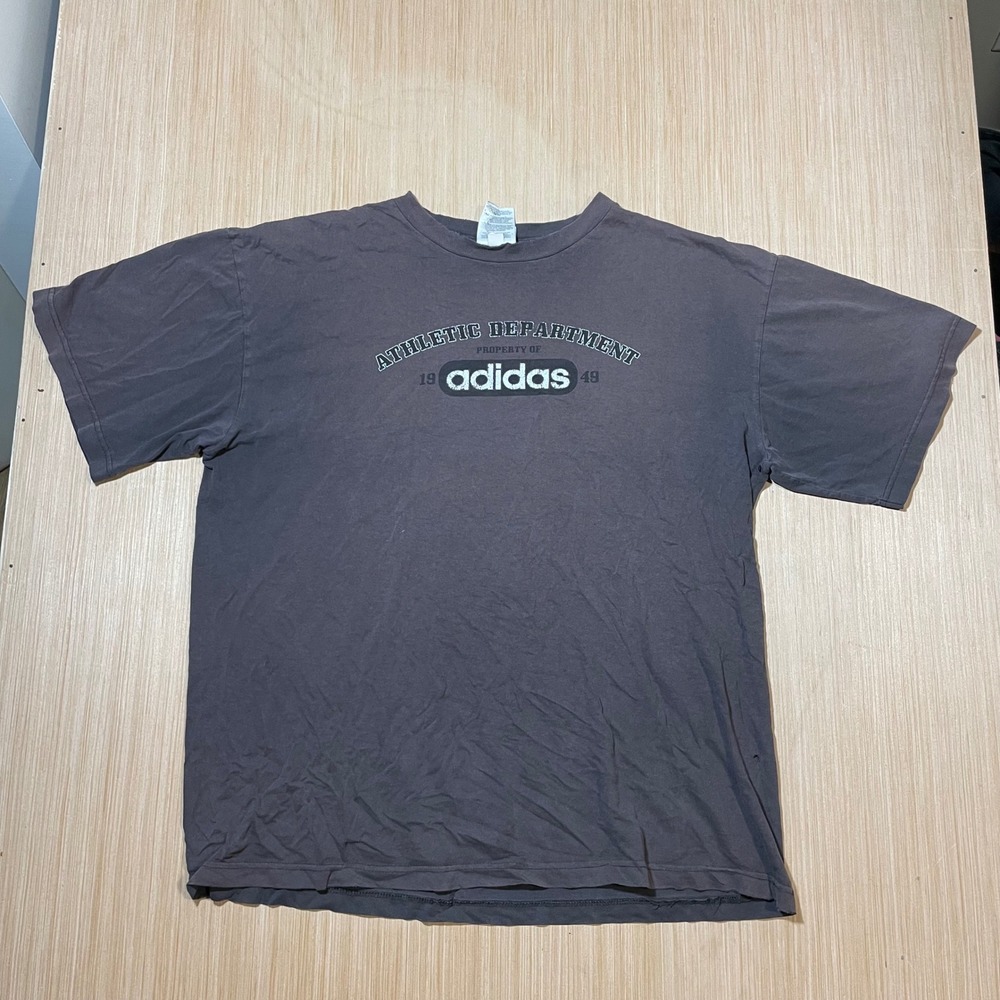 Adidas T-Shirt Mens Large Gray Athletic Department Graphic Short Sleeve Tee